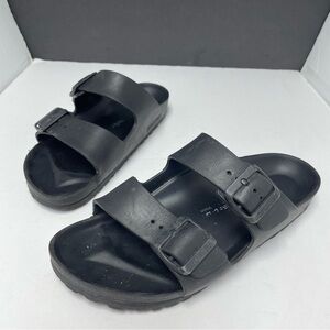 Birkenstock Arizona Essentia sandale Womens 7-7.5 Black lightweight comfort casu